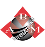 A ball with the letters abm and international on it.